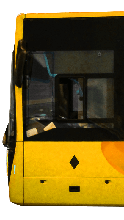 Bus mit Lichtstrahlen